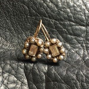 Stuuunning Sterling Pearl & Spinel Earrings